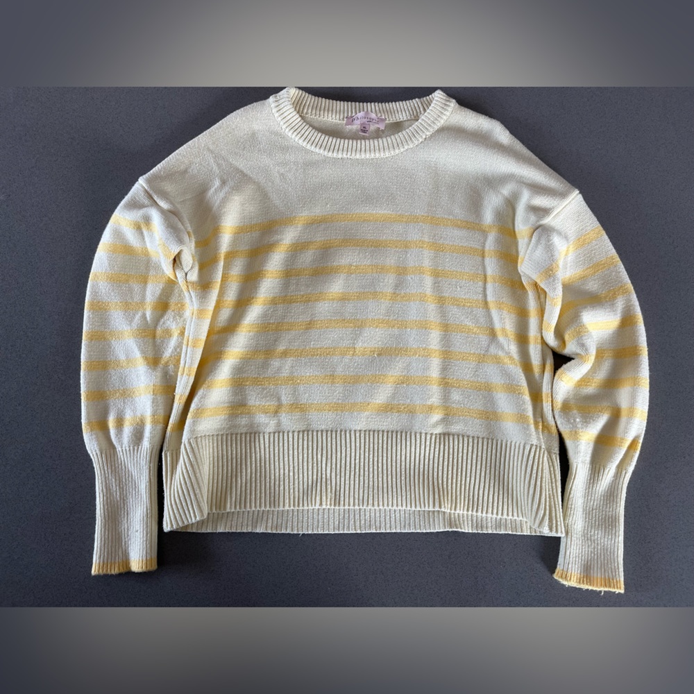 Philosophy clothing brand yellow striped sweater